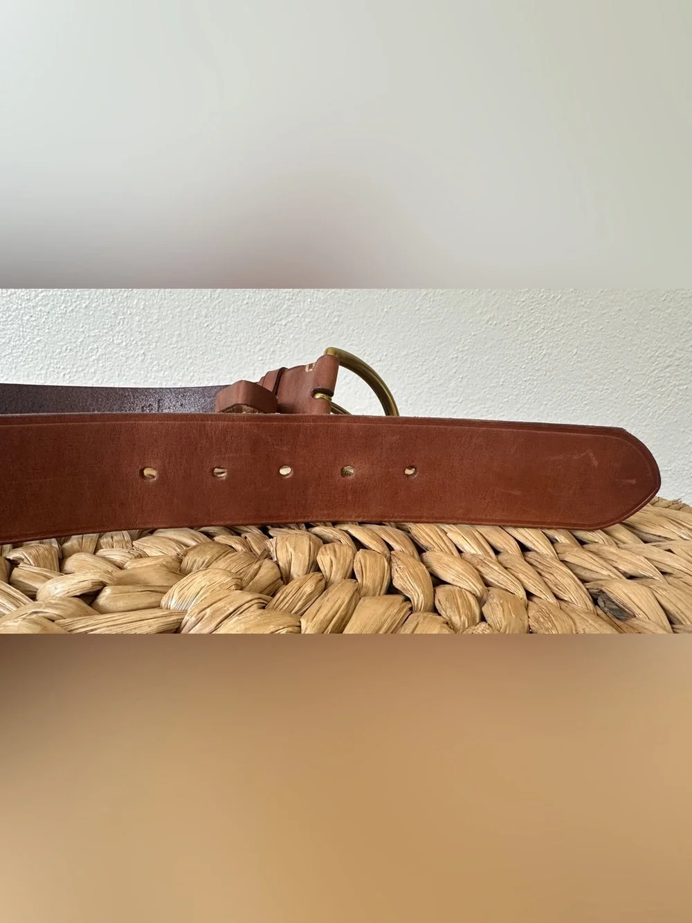 Vintage Polo Ralph Lauren Leather Belt Brown Brass Size Small S